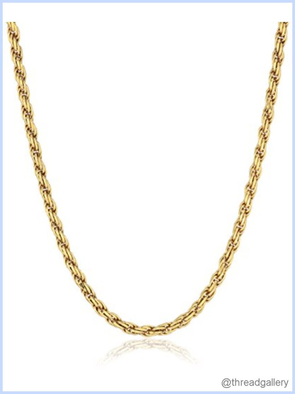 14k Gold Over Sterling Silver Diamond Cut Rope Chain Necklace